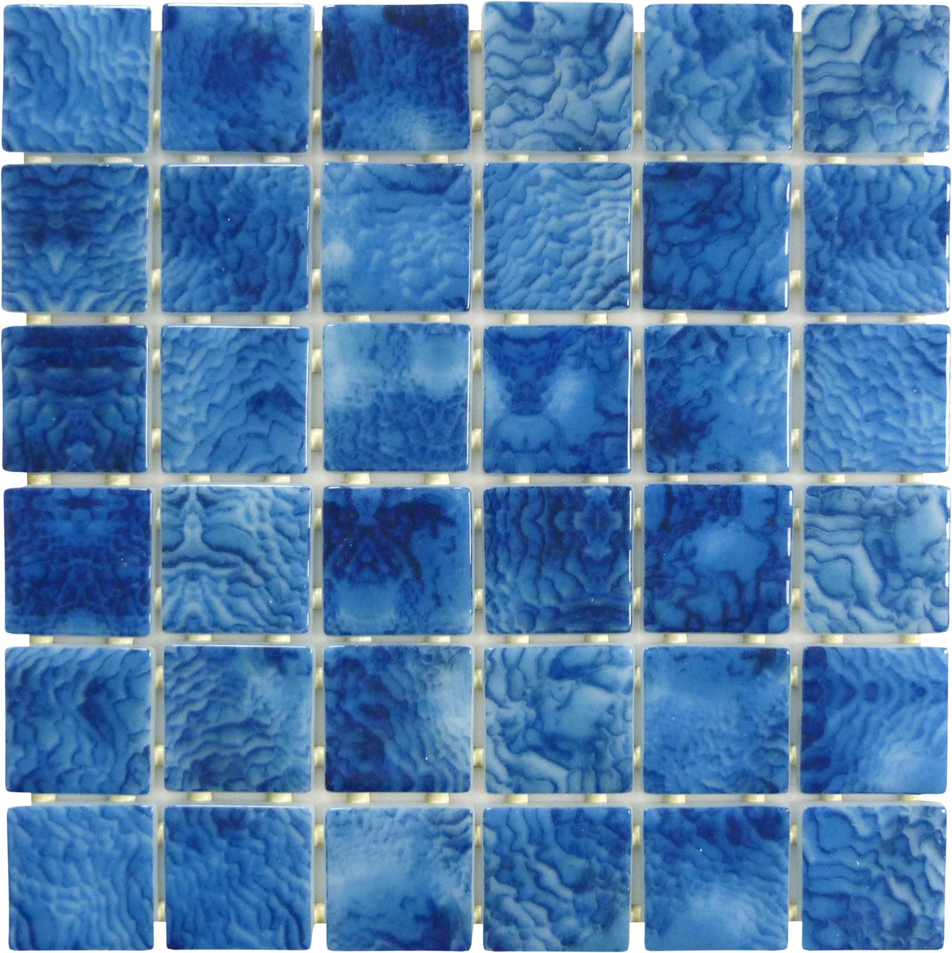 Vanguard Arrecife Blue 2x2 Glossy Glass Tile Royal Tile & Stone