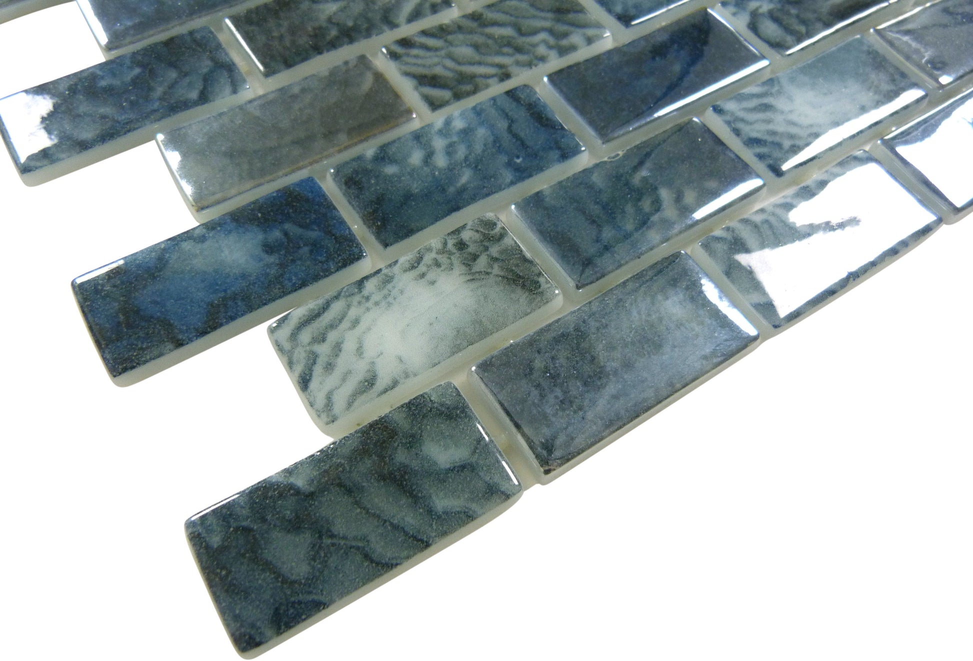 Vanguard Arrecife Grey 1x2 Glossy Glass Tile Royal Tile & Stone