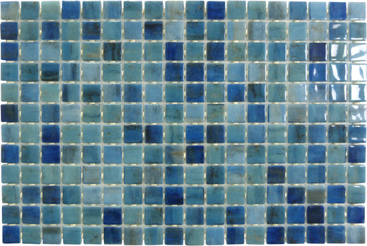 Vanguard Forest Blue 1x1 Glossy Glass Tile Royal Tile & Stone