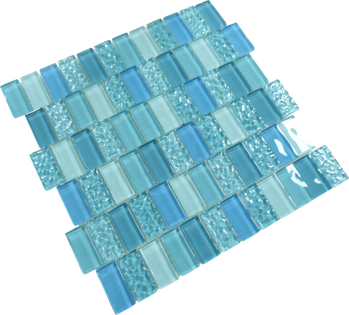 Watercraft Coral Reef Blue 1x2 Stacked Glossy Tile | Oasis Tile