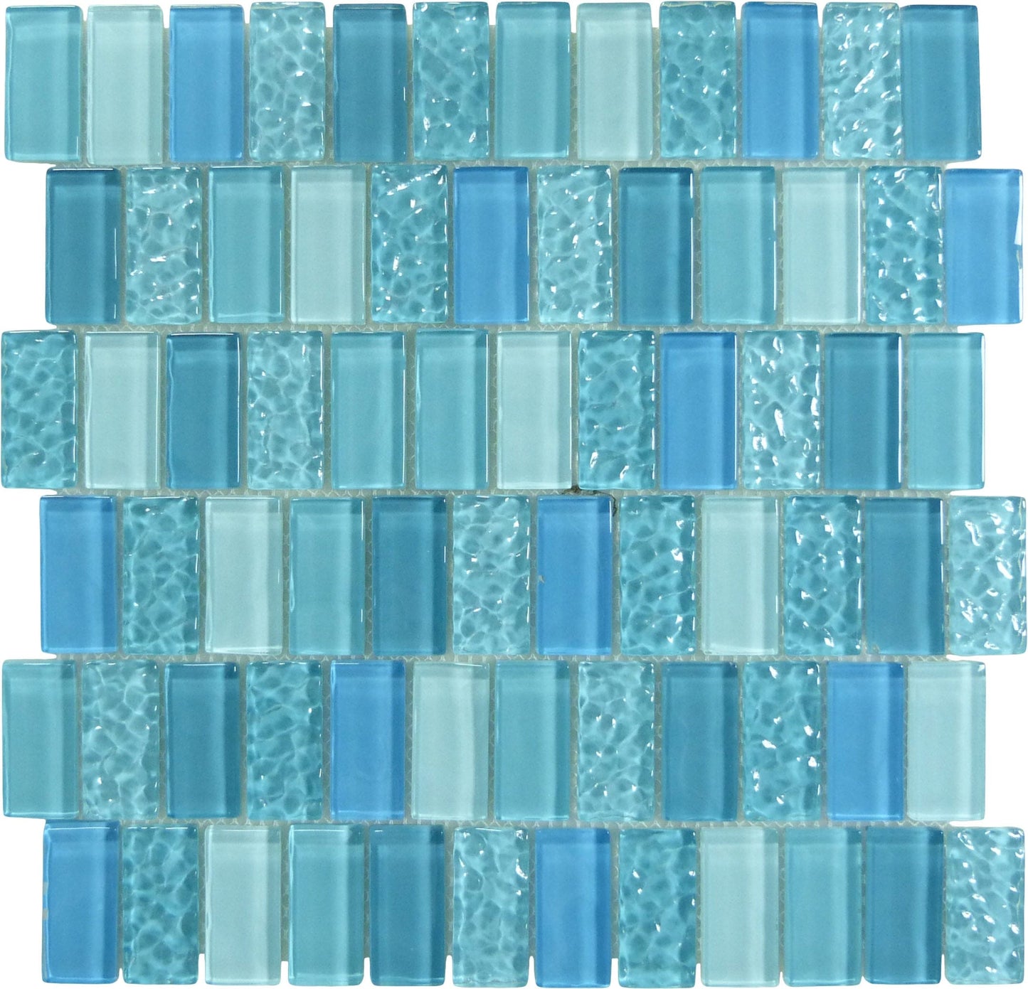 Watercraft Coral Reef Blue 1x2 Stacked Glossy Tile Royal Tile & Stone