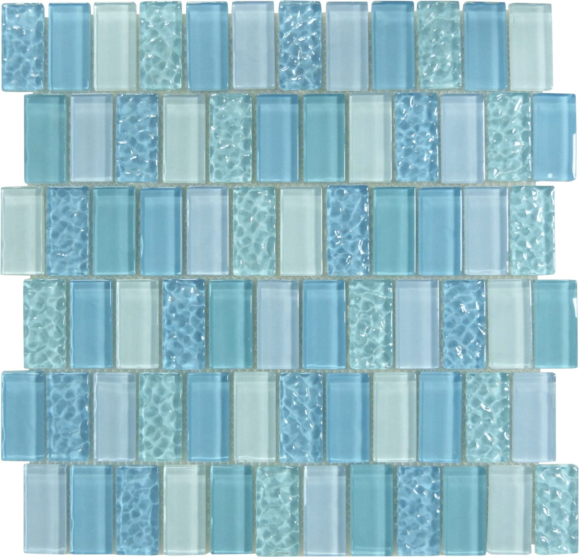 Watercraft Sea Breeze Blue 1x2 Stacked Glossy Tile Royal Tile & Stone