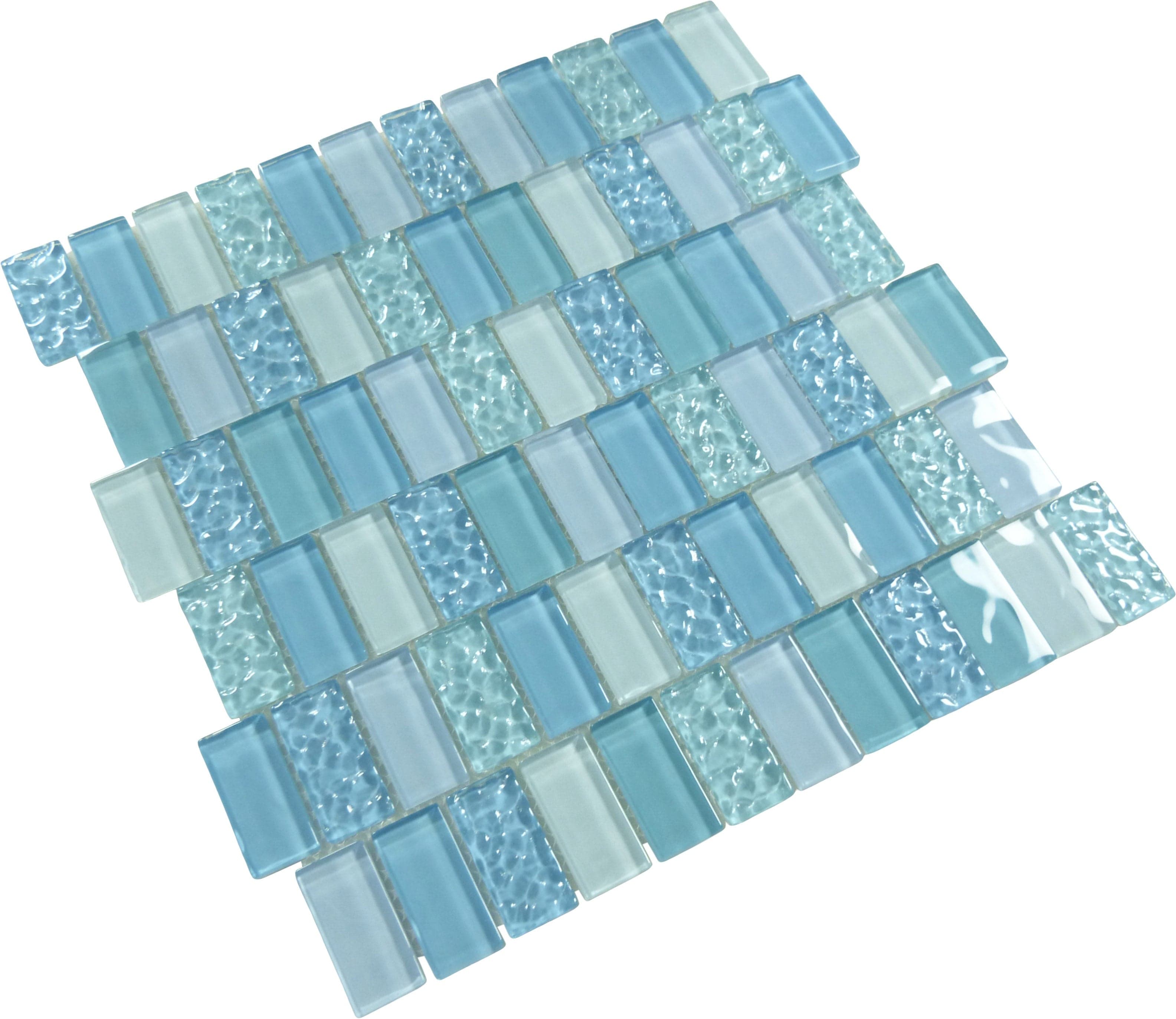 Watercraft Sea Breeze Blue 1x2 Stacked Glossy Tile Royal Tile & Stone