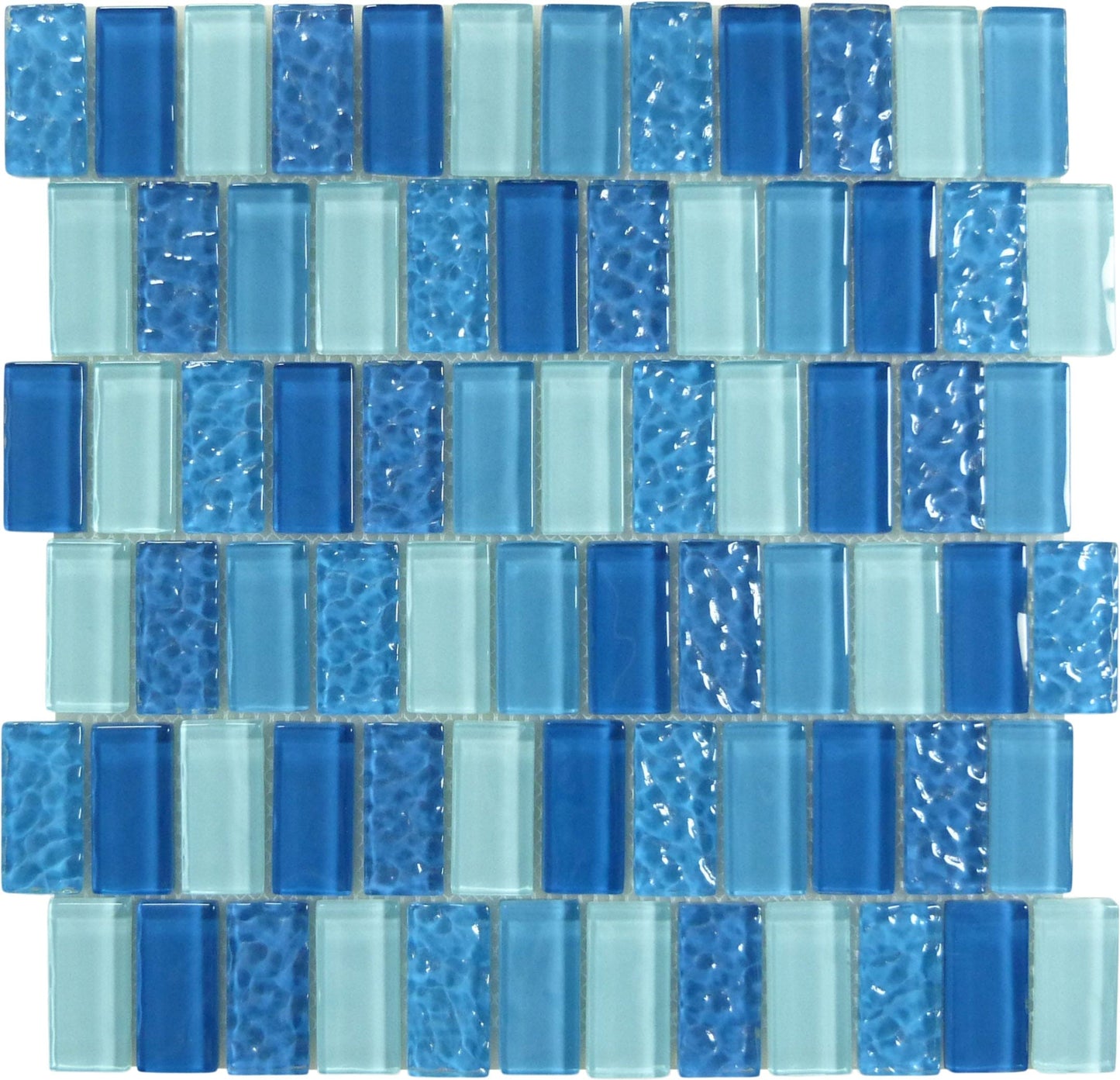 Watercraft St Lucia Blue 1x2 Stacked Glossy Tile Royal Tile & Stone