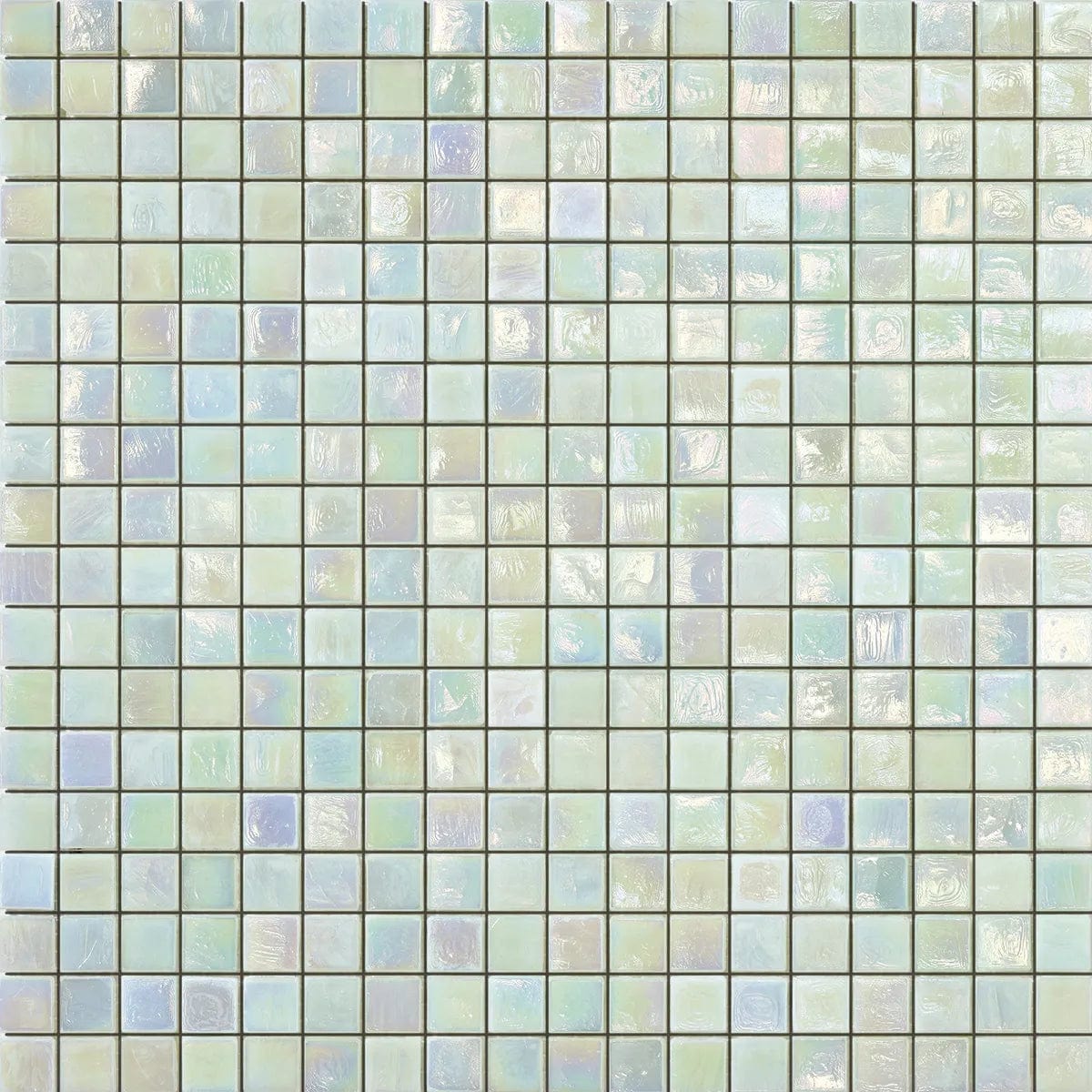 Iridium 5/8x5/8 Fern 0 Iridescent Glass Tile SICIS