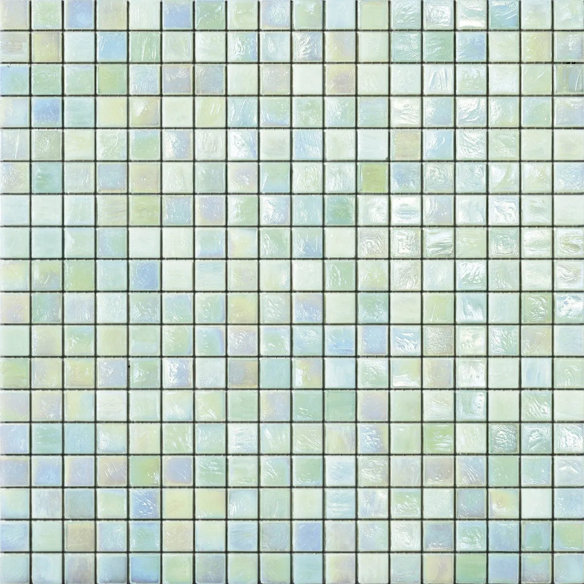 Iridium 5/8x5/8 Fern 1 Iridescent Glass Tile SICIS