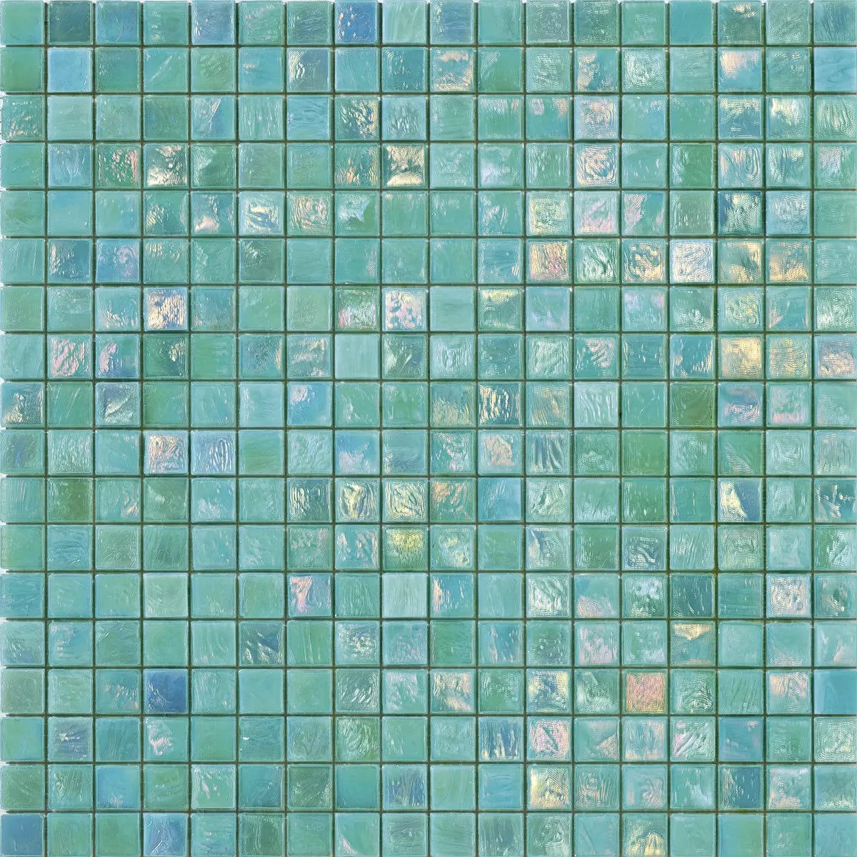 Iridium 5/8x5/8 Fern 2 Iridescent Glass Tile SICIS