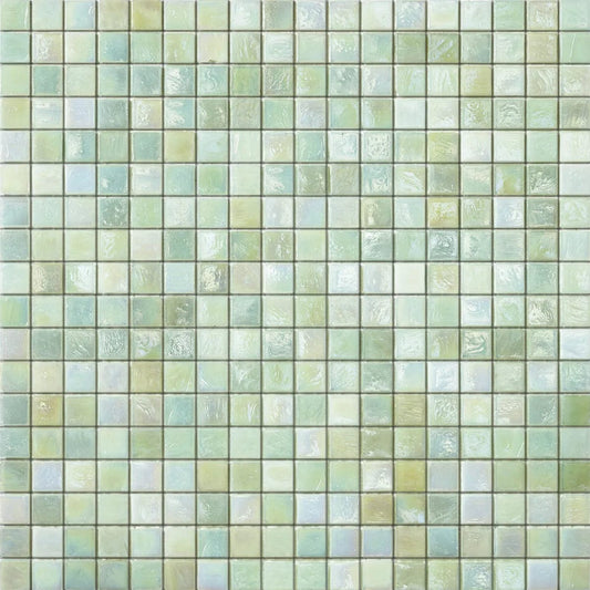 Iridium 5/8x5/8 Mint 1 Iridescent Glass Tile SICIS