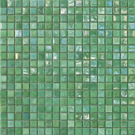 Iridium 5/8x5/8 Mint 3 Iridescent Glass Tile SICIS