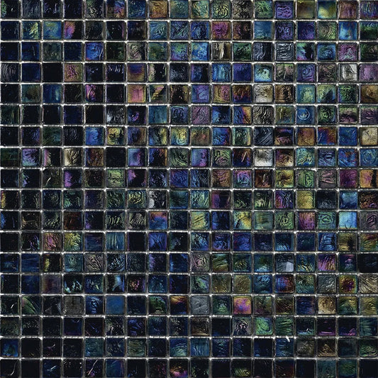 Iridium 5/8x5/8 Orchis Iridescent Glass Tile SICIS