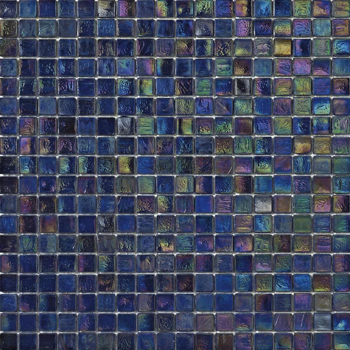 Iridium 5/8x5/8 Petunia 4 Iridescent Glass Tile SICIS