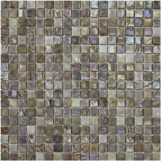 Iridium 5/8x5/8 Zinnia 3 Iridescent Glass Tile SICIS