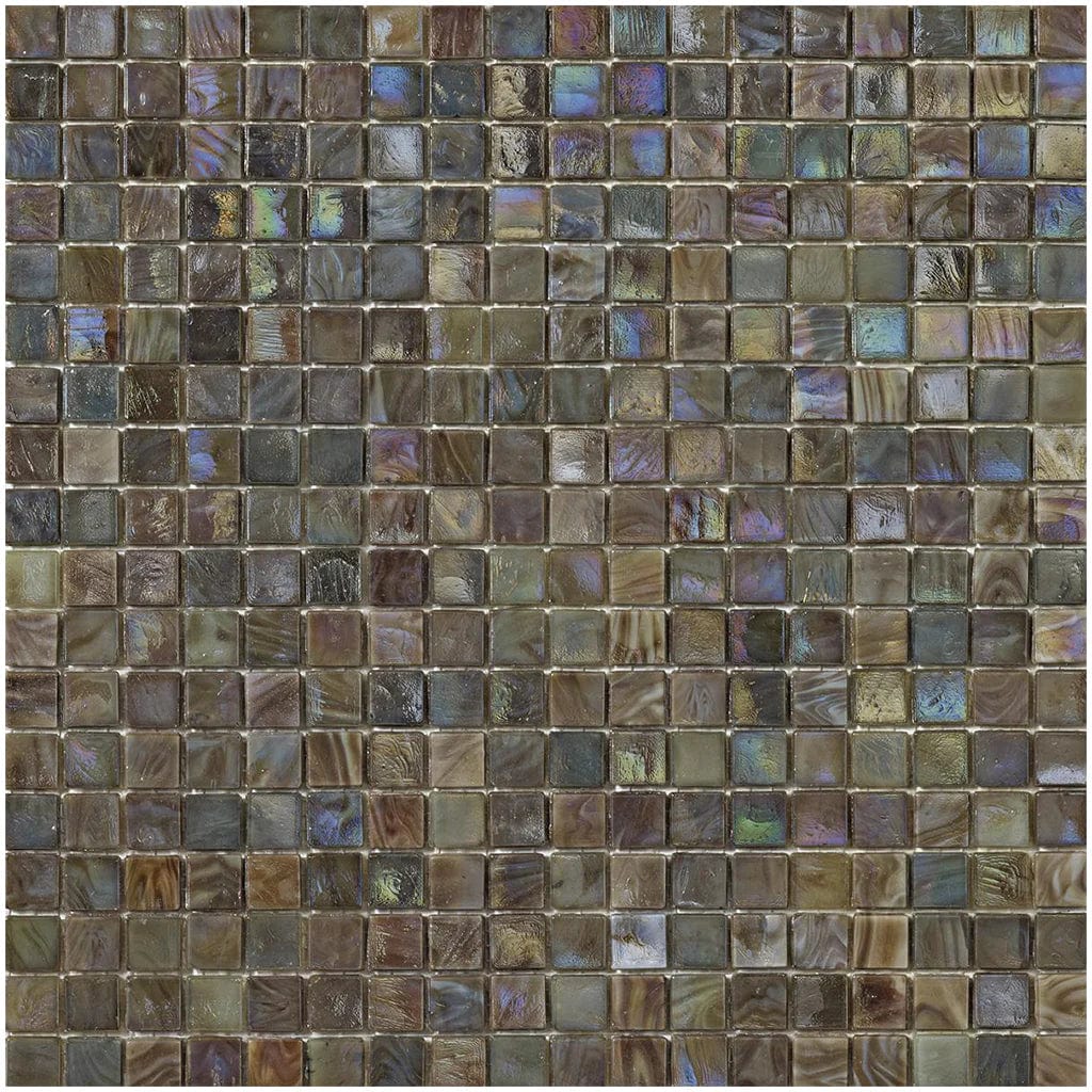 Iridium 5/8x5/8 Zinnia 4 Iridescent Glass Tile SICIS