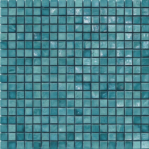 Murano Smalto 5/8x5/8 Aquamarine J Glass Tile SICIS