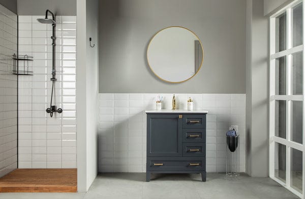Paloma 30" Dark Grey Vanity Tuscan Glass