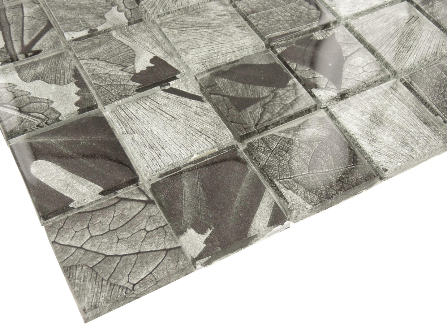 Storm Silver 2x2 Glossy Glass Tile Tuscan Glass