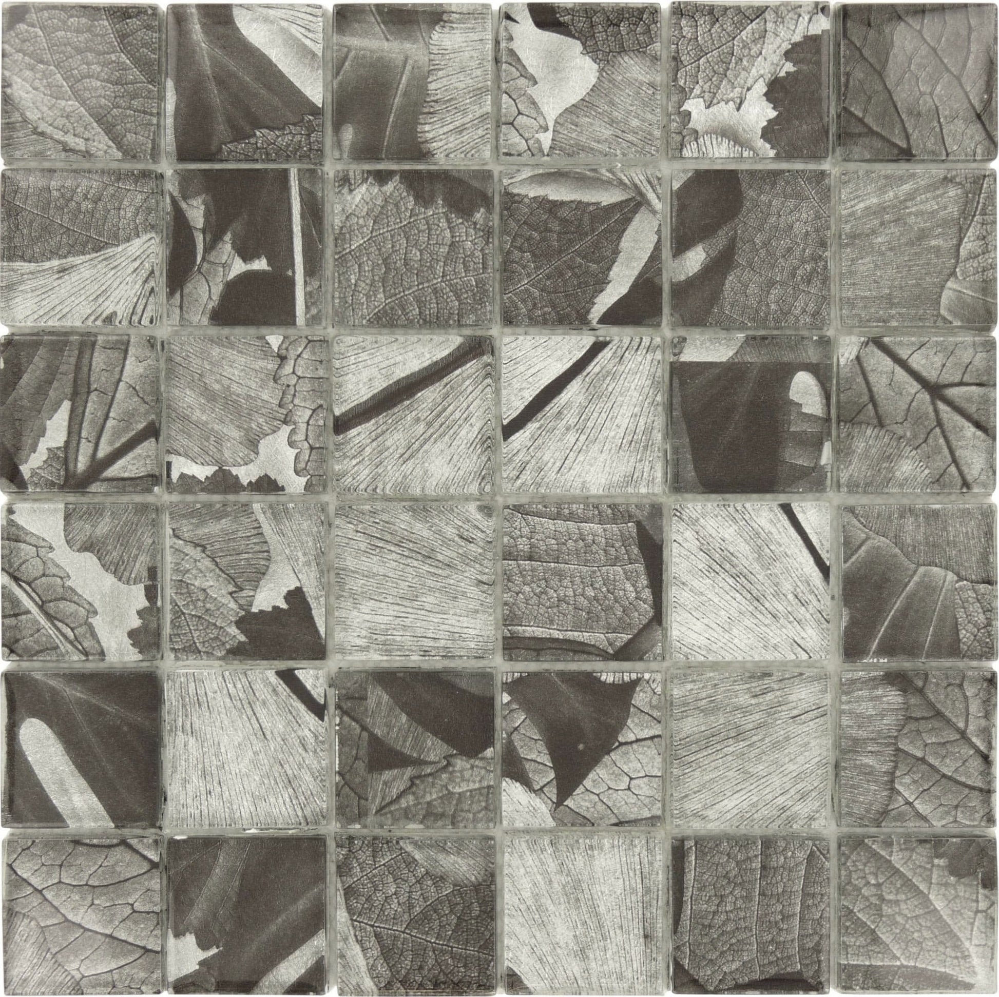 Storm Silver 2x2 Glossy Glass Tile Tuscan Glass