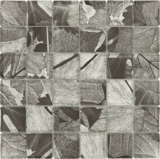 Storm Silver 2x2 Glossy Glass Tile Tuscan Glass