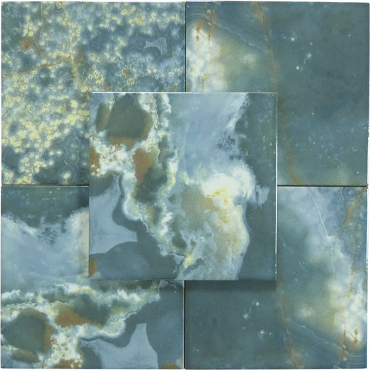 Agata Libra Blue 6x6 Matte Porcelain Tile Universal Glass Designs