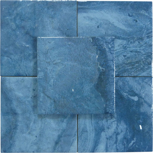 Artic Blue 6x6 Glossy Porcelain Tile Universal Glass Designs