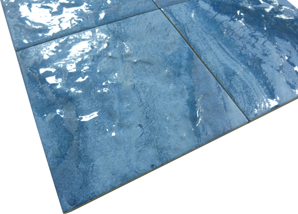 Artic Blue 6x6 Glossy Porcelain Tile Universal Glass Designs
