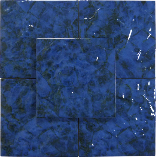 Reef Relief Cobalto Blue 6x6 Matte Porcelain Tile Universal Glass Designs