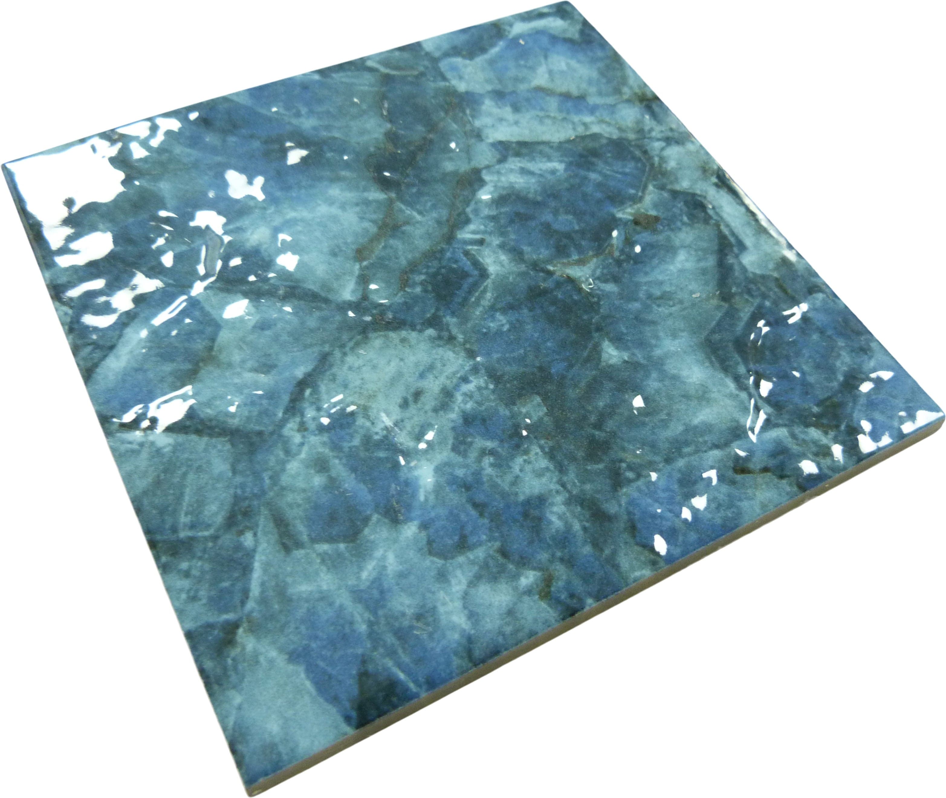 Reef Relief Marino Blue 6x6 Matte Porcelain Tile Universal Glass Designs