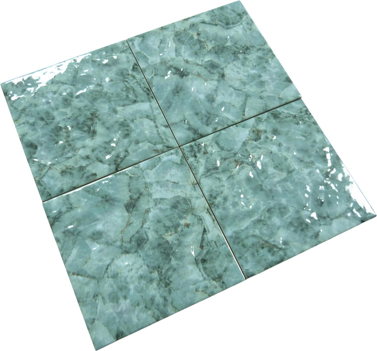Reef Relief Tiffany Green 6x6 Matte Porcelain Tile Universal Glass Designs