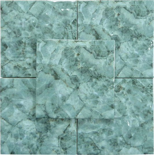 Reef Relief Tiffany Green 6x6 Matte Porcelain Tile Universal Glass Designs