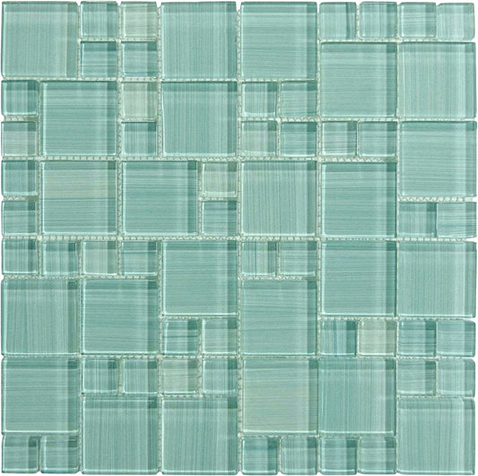 Hawai Turquoise Mix Glossy Glass Tile Universal Glass Designs