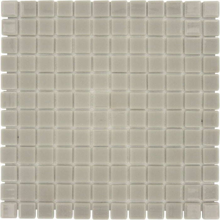 Clear Grey 1'' x 1'' Glossy Glass Tile Absolut Glass