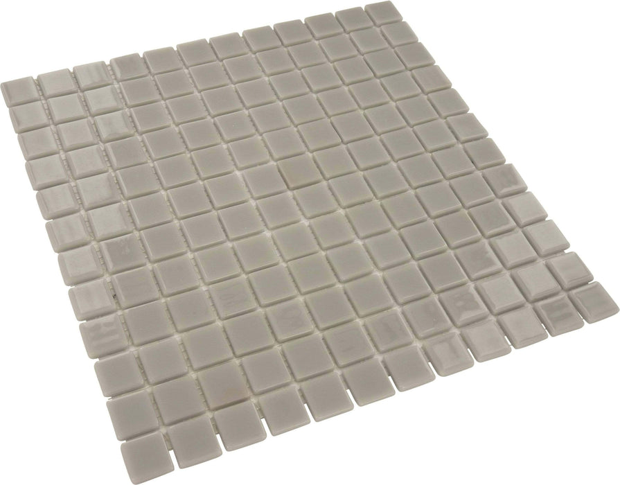 Clear Grey 1'' x 1'' Glossy Glass Tile Absolut Glass