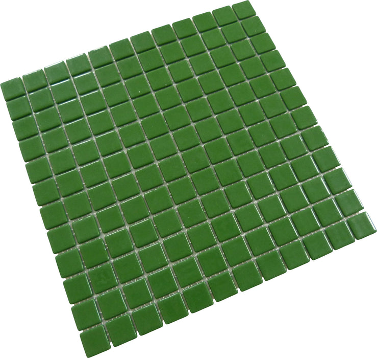 Dark Green 1x1 Glossy Glass Tile Absolut Glass