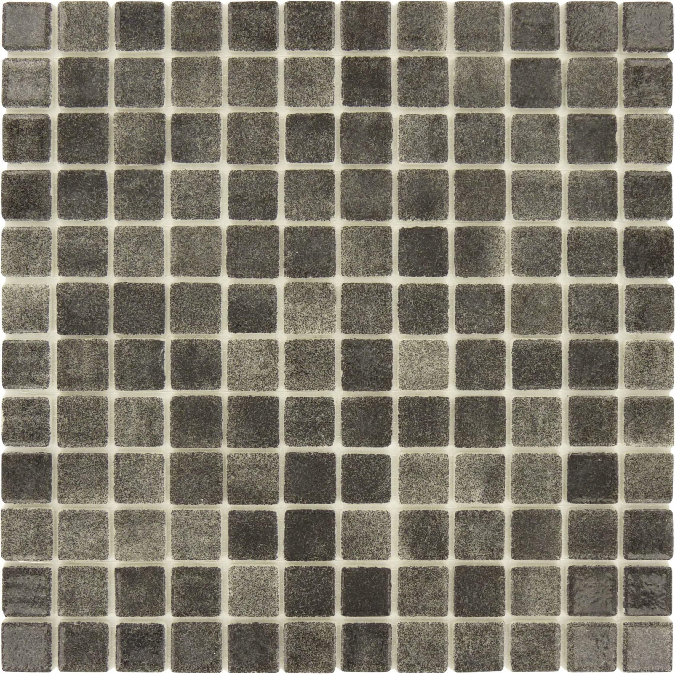 Fog Black Nieblas 1'' x 1'' Glossy Glass Tile Absolut Glass