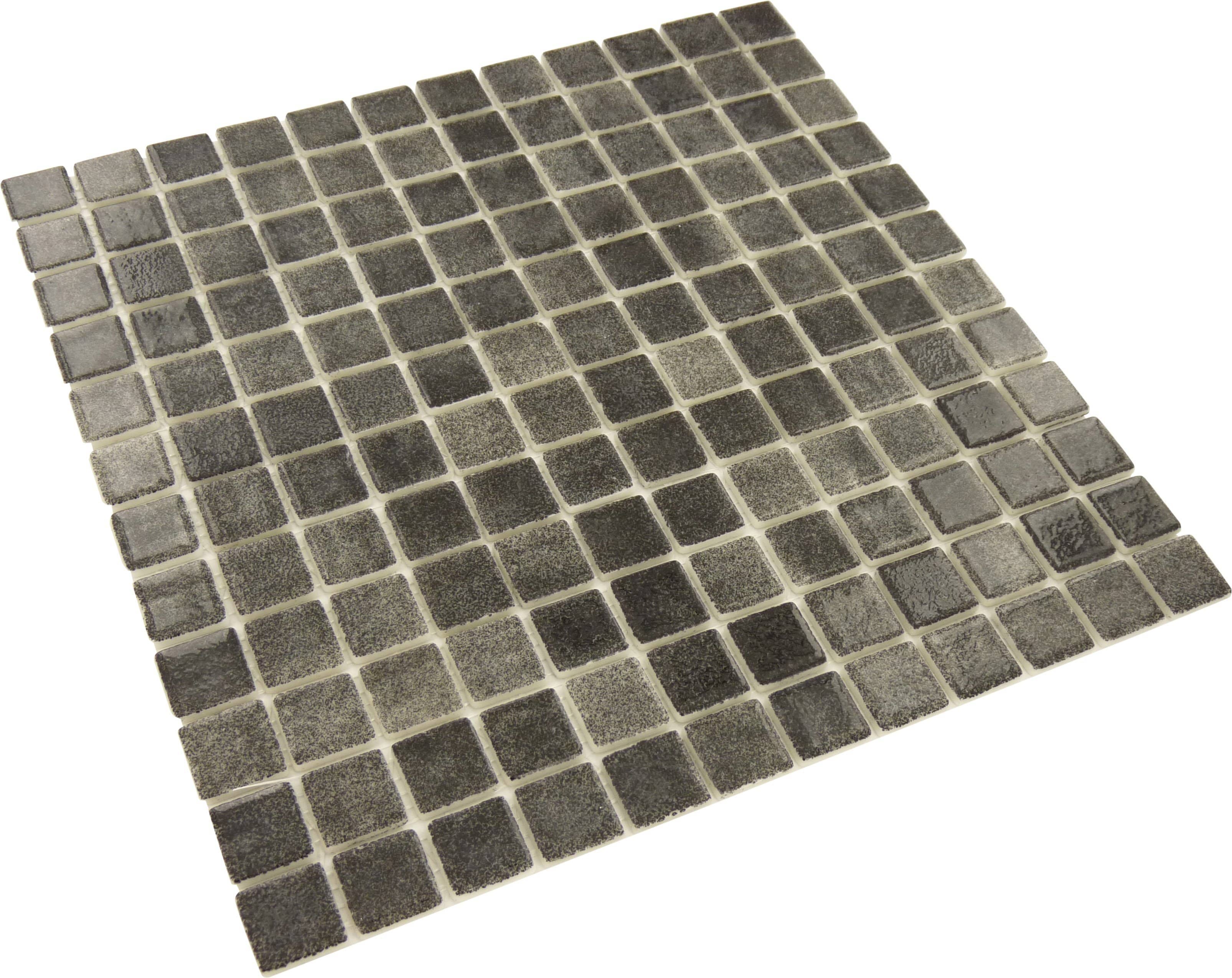 Fog Black Nieblas 1'' x 1'' Glossy Glass Tile Absolut Glass