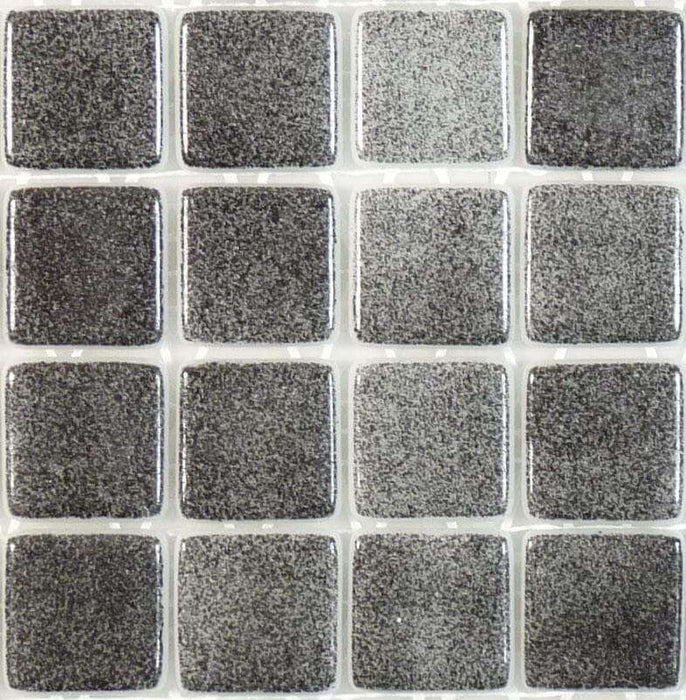 Fog Black Nieblas Anti Slip 1'' x 1'' Glossy Glass Tile Absolut Glass