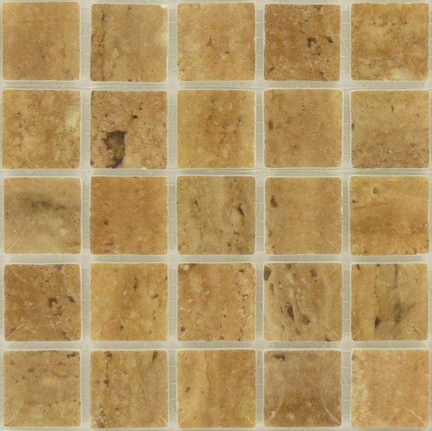 Edna Travertine Noce 1" x 1" Glossy Glass Tile Absolut Glass