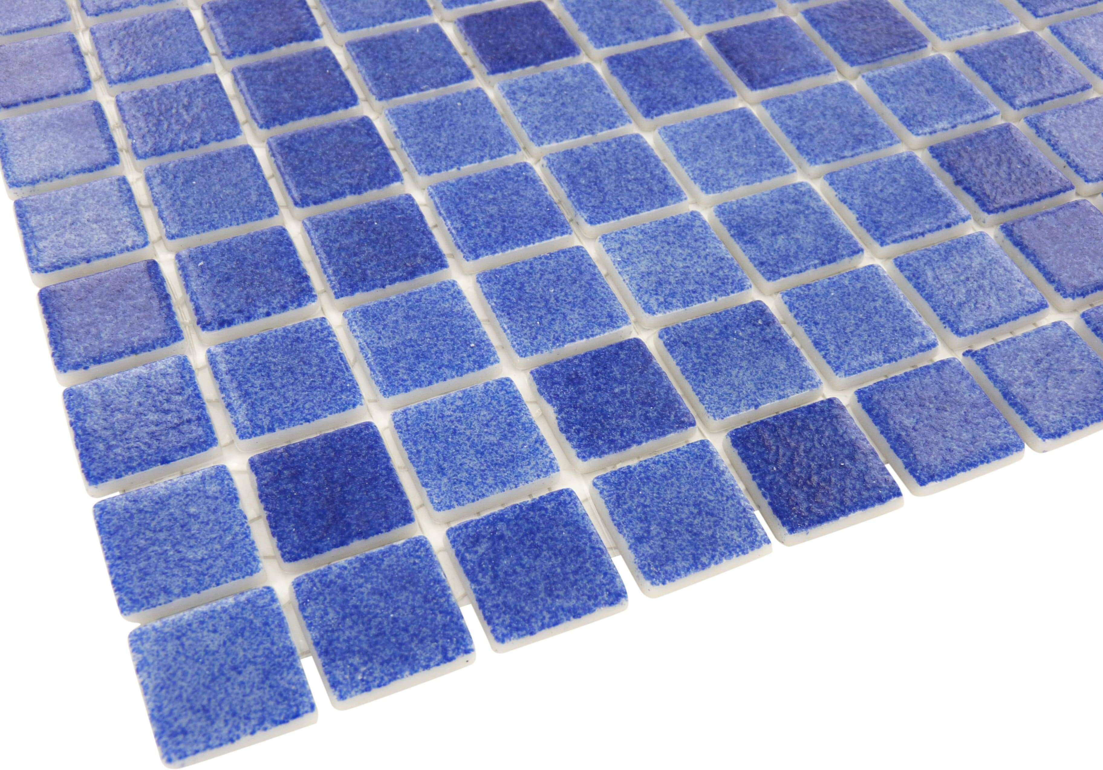 Fog Navy Blue Nieblas Anti Slip 1'' x 1'' Glossy Glass Tile Absolut Glass