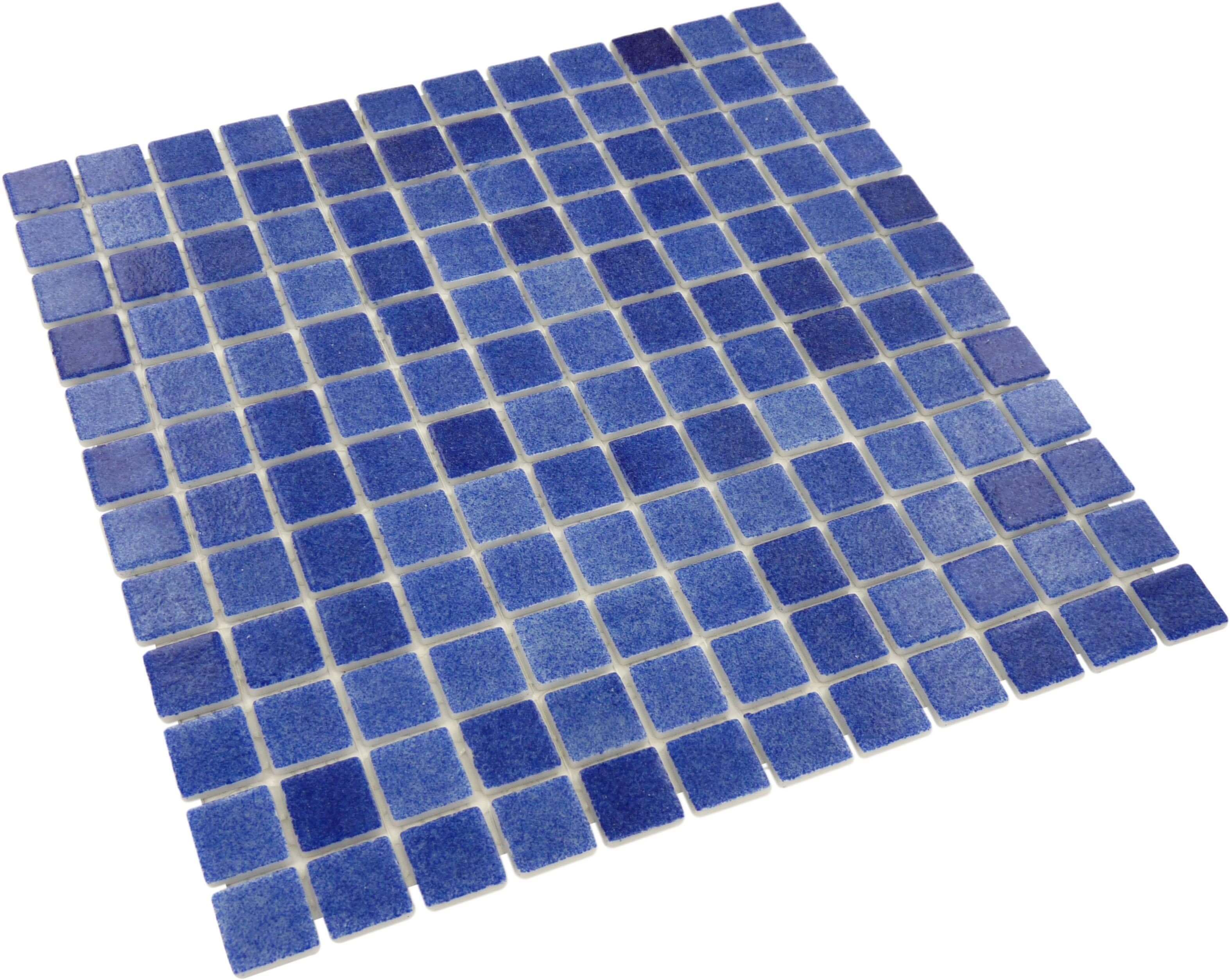 Fog Navy Blue Nieblas Anti Slip 1'' x 1'' Glossy Glass Tile Absolut Glass