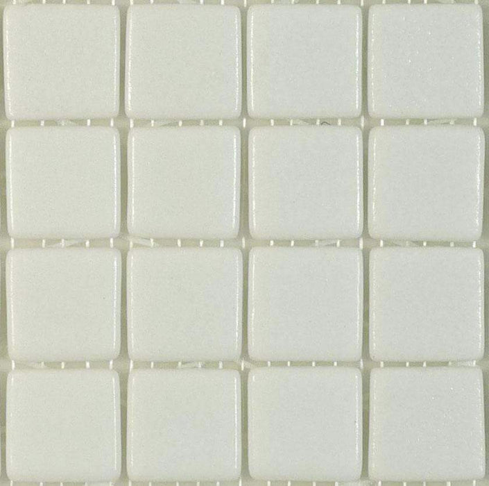 White Glossy Anti Slip 1"x 1" Glass Tile Absolut Glass