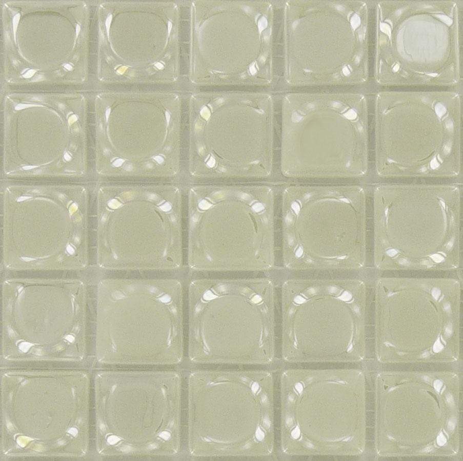 Aura White 1" x 1" Glossy Iridescent Glass Tile Absolut Glass