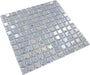 Aura Silver 1" x 1" Glossy & Iridescent Glass Tile Absolut Glass