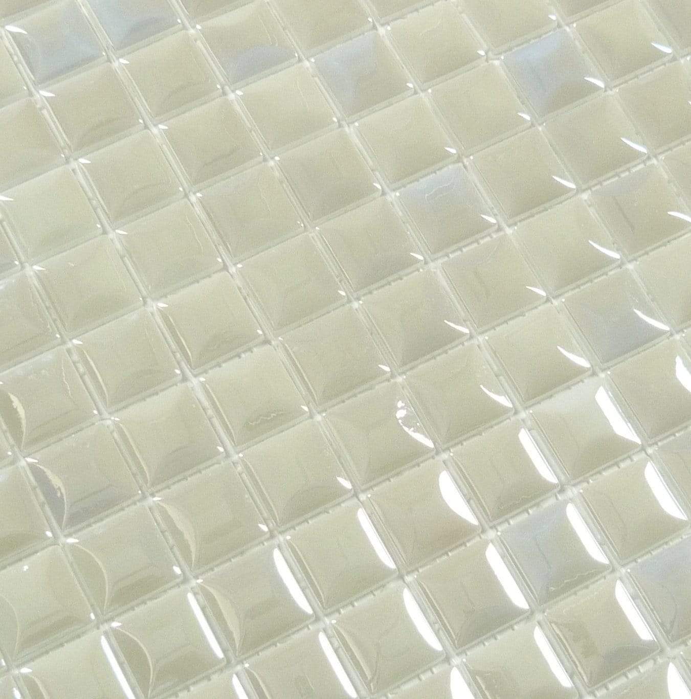 Edna White 1" x 1" Glossy & Iridescent Glass Tile Absolut Glass