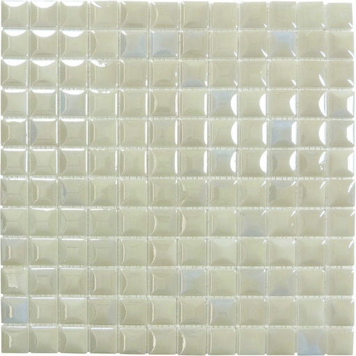 Edna White 1" x 1" Glossy & Iridescent Glass Tile Absolut Glass