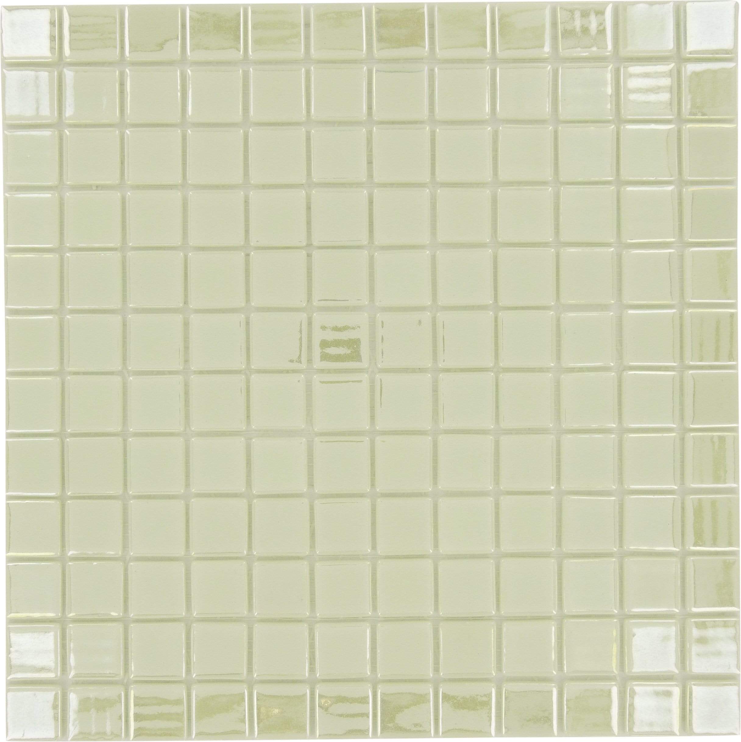 Fireglass Pearl White 1'' x 1'' Glow in the Dark Glossy Glass Tile Absolut Glass