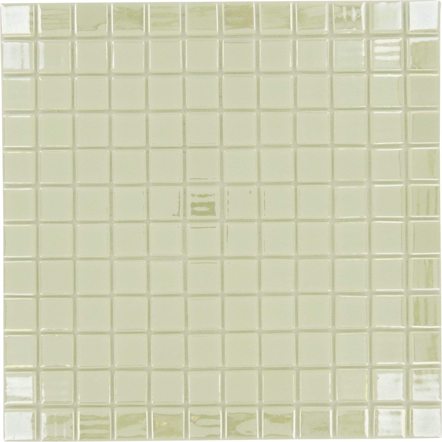 Fireglass Pearl White 1'' x 1'' Glow in the Dark Glossy Glass Tile Absolut Glass