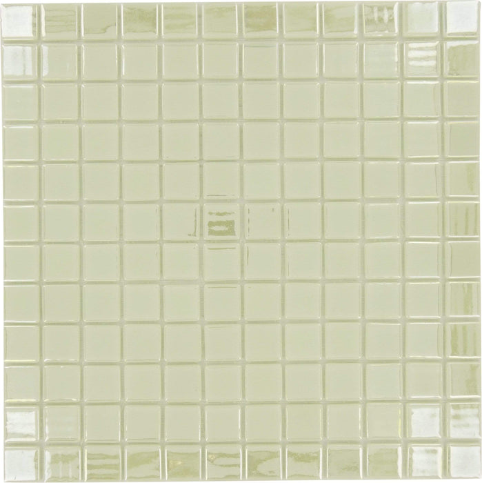 Fireglass Pearl White 1'' x 1'' Glow in the Dark Glossy Glass Tile Absolut Glass