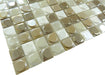 Aura Nude Blend Beige 1" x 1" Glossy & Iridescent Glass Tile Absolut Glass