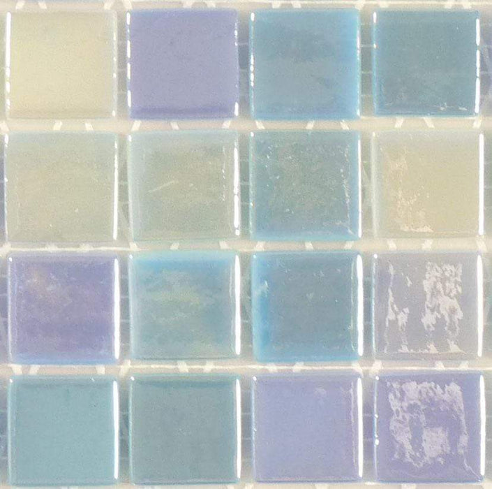 Blue Lagoon Blend 1" x 1" Glossy Glass Tile Absolut Glass