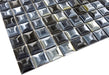 Edna Black Pillow 1" x 1" Glossy & Iridescent Glass Tile Absolut Glass